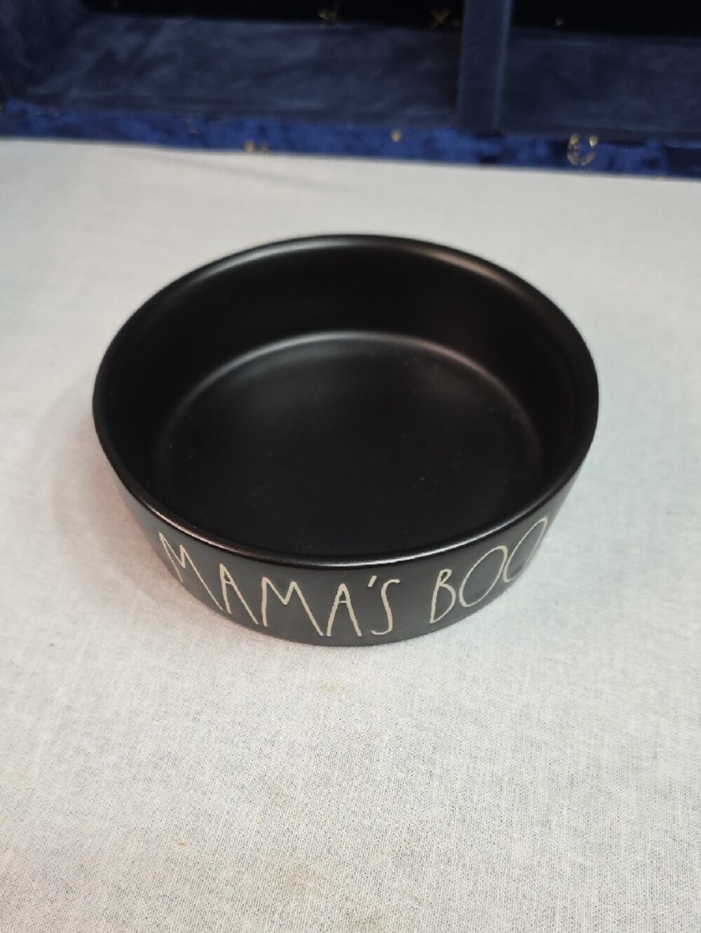 Rae Dunn Black "Mama's Boo" Cat or Dog Bowl - Picture 2 of 4
